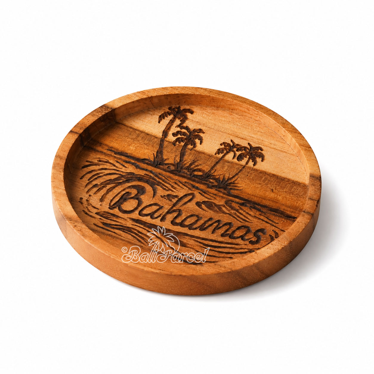 Wooden Coaster Round , Handmade From Teak Wood