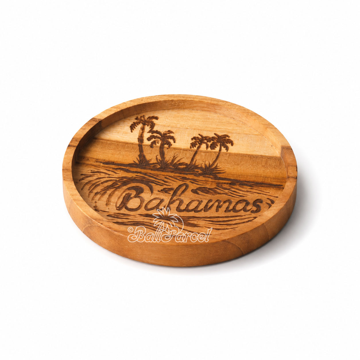 Wooden Coaster Round , Handmade From Teak Wood