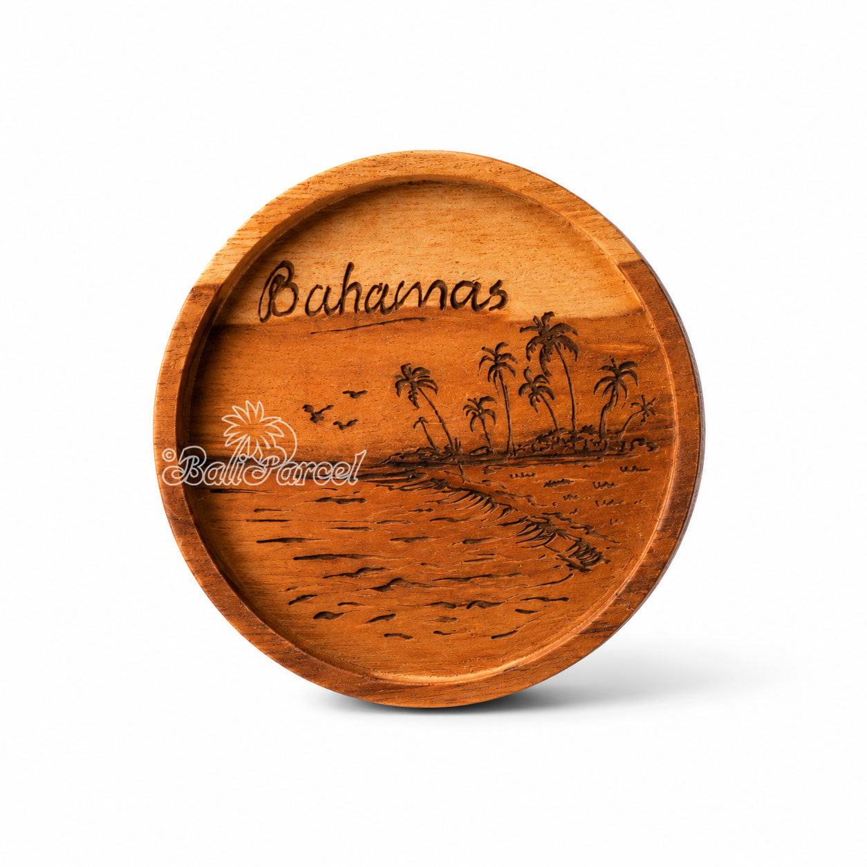 Wooden Coaster Round , Handmade From Teak Wood