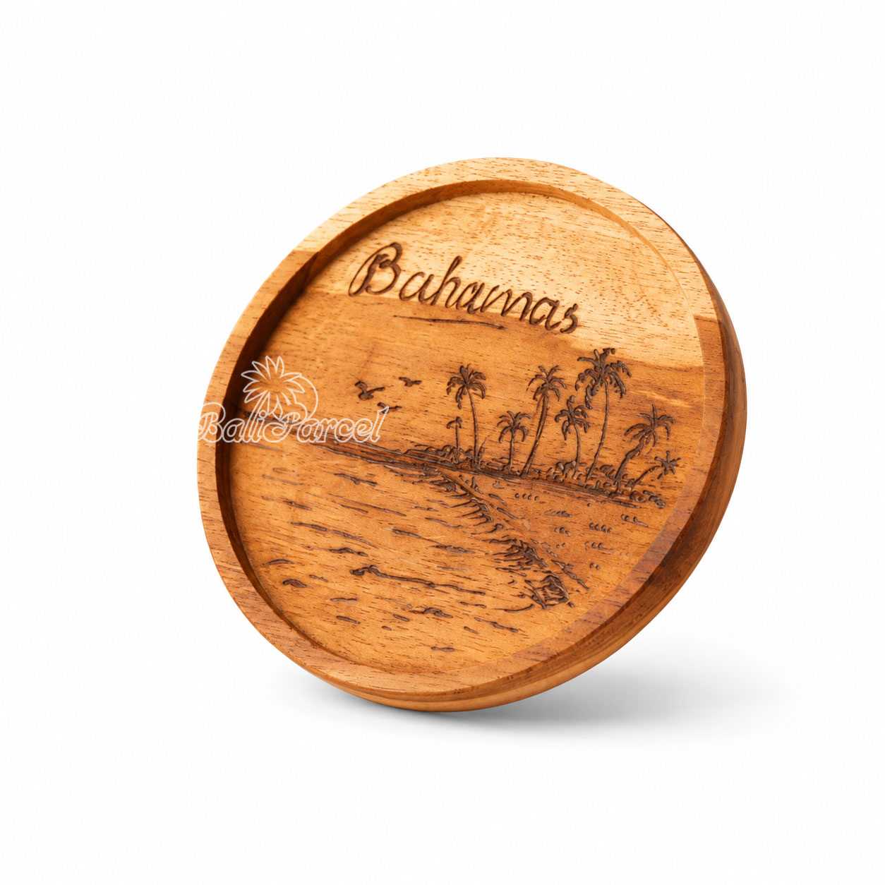 Wooden Coaster Round , Handmade From Teak Wood