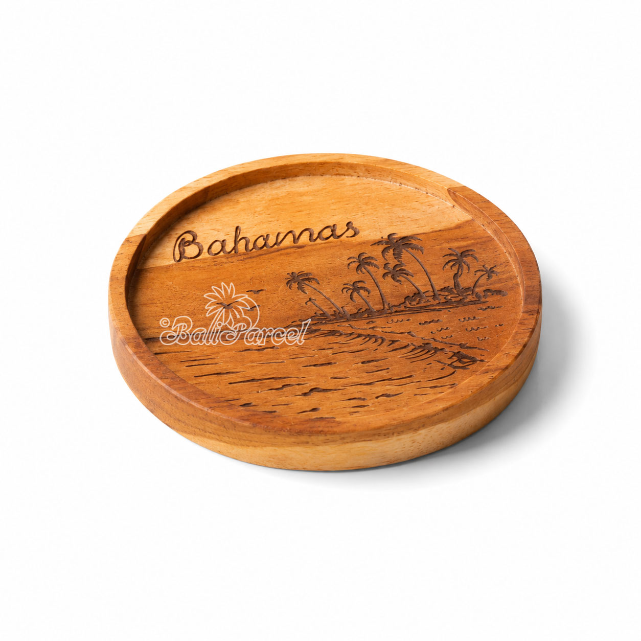 Wooden Coaster Round , Handmade From Teak Wood