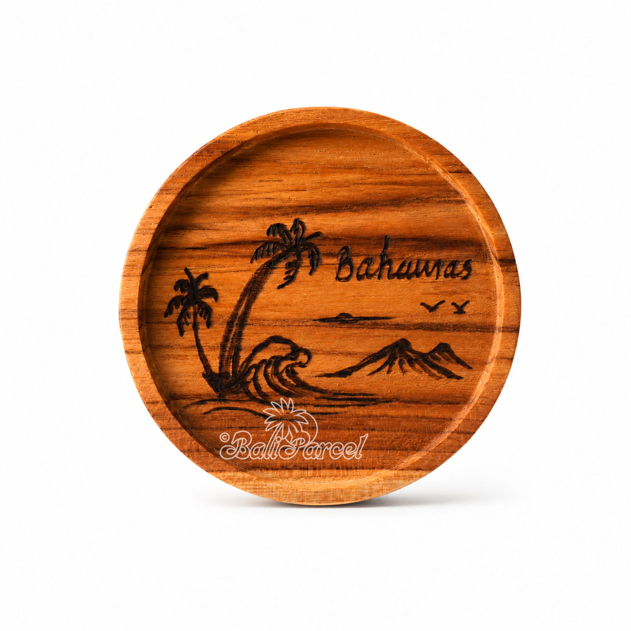 Wooden Coaster Round , Handmade From Teak Wood