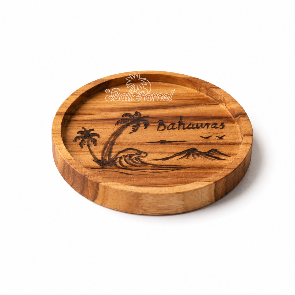 Wooden Coaster Round , Handmade From Teak Wood