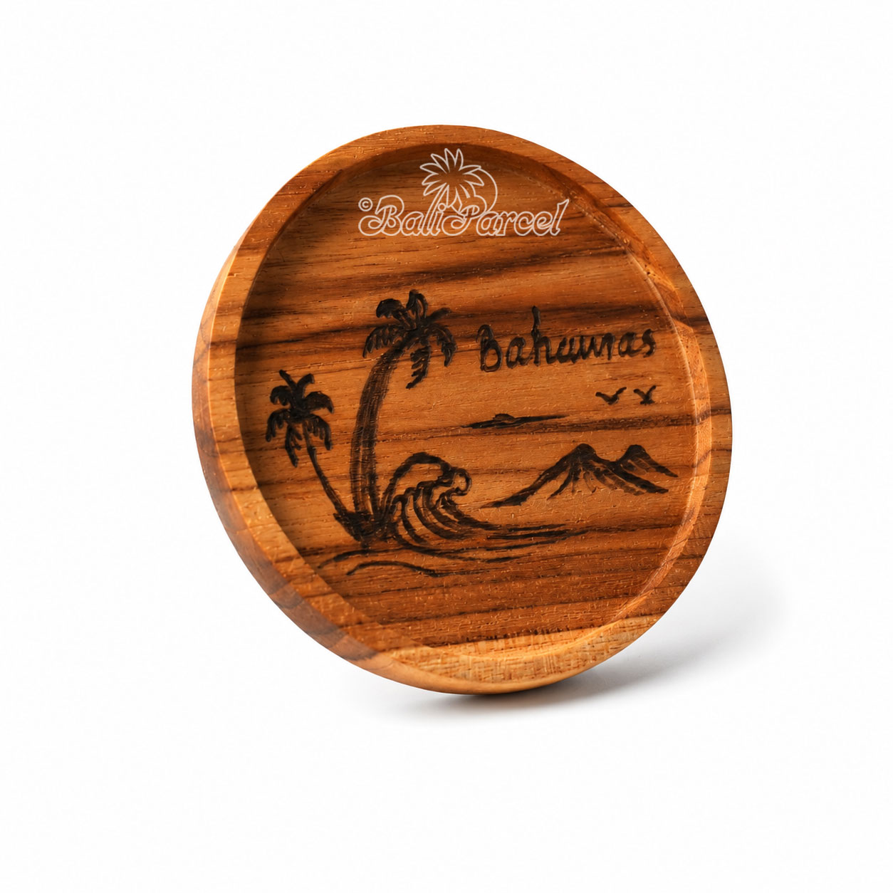 Wooden Coaster Round , Handmade From Teak Wood