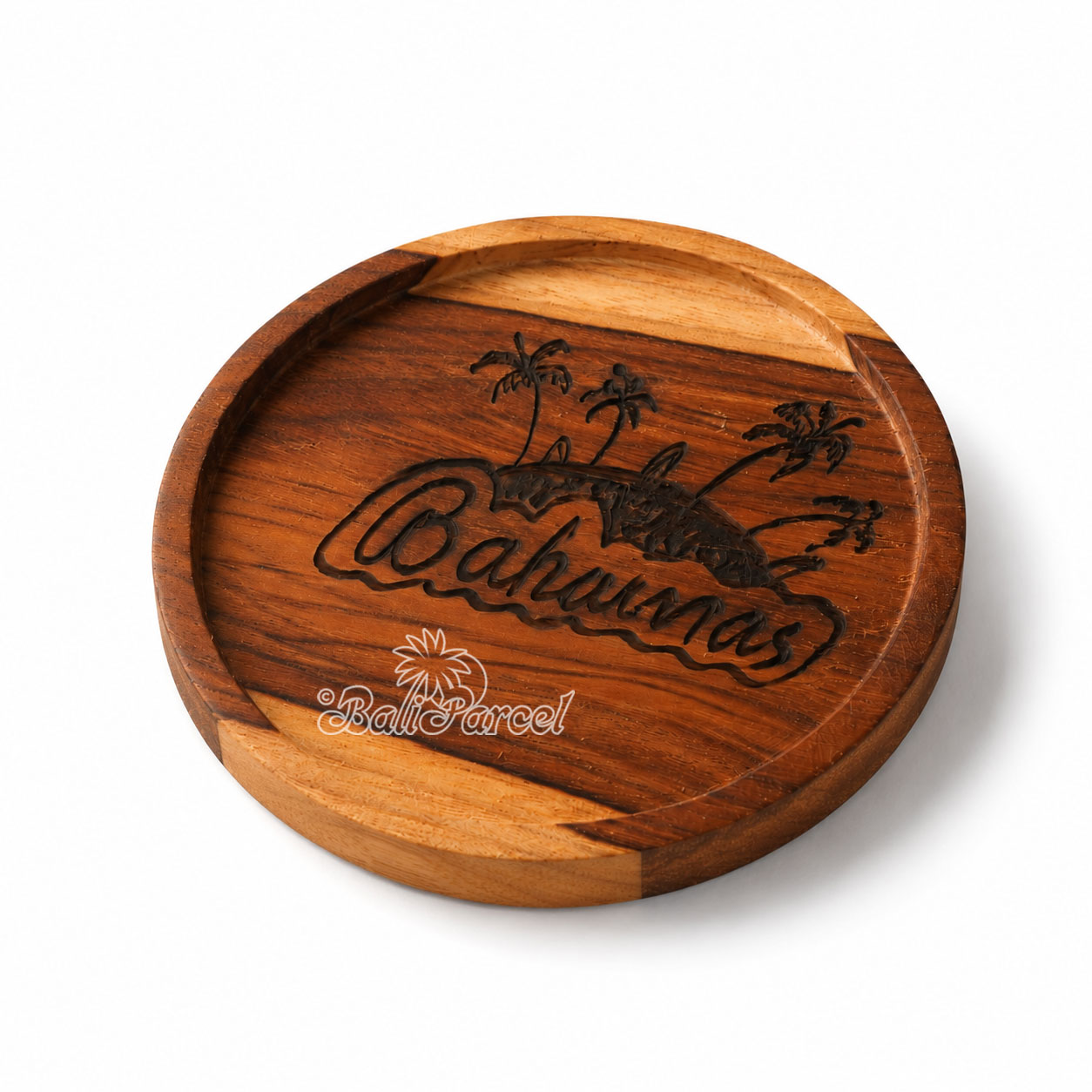 Wooden Coaster Round , Handmade From Teak Wood