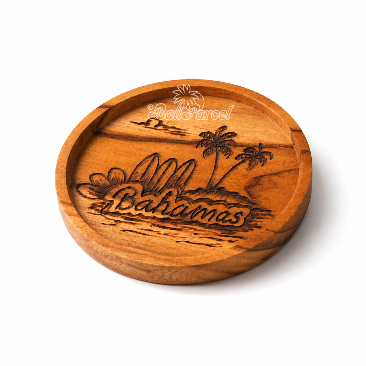 Wooden Coaster Round , Handmade From Teak Wood