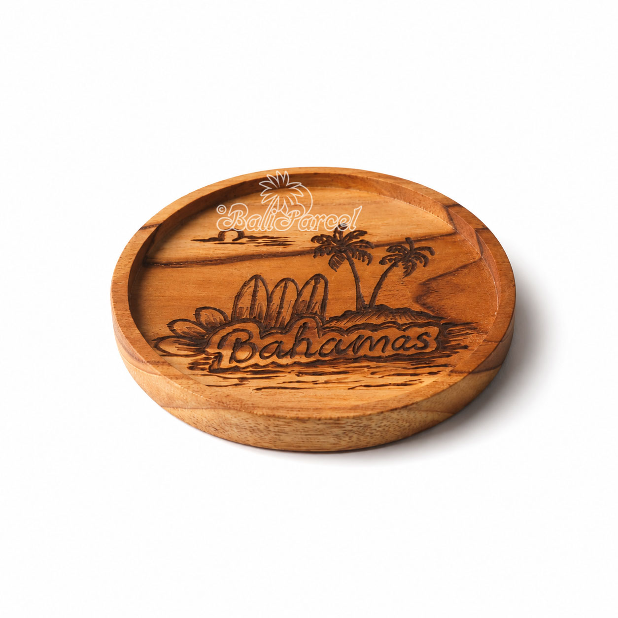 Wooden Coaster Round , Handmade From Teak Wood