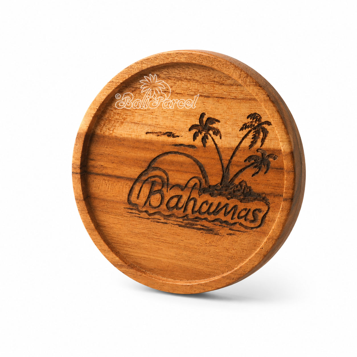 Wooden Coaster Round , Handmade From Teak Wood
