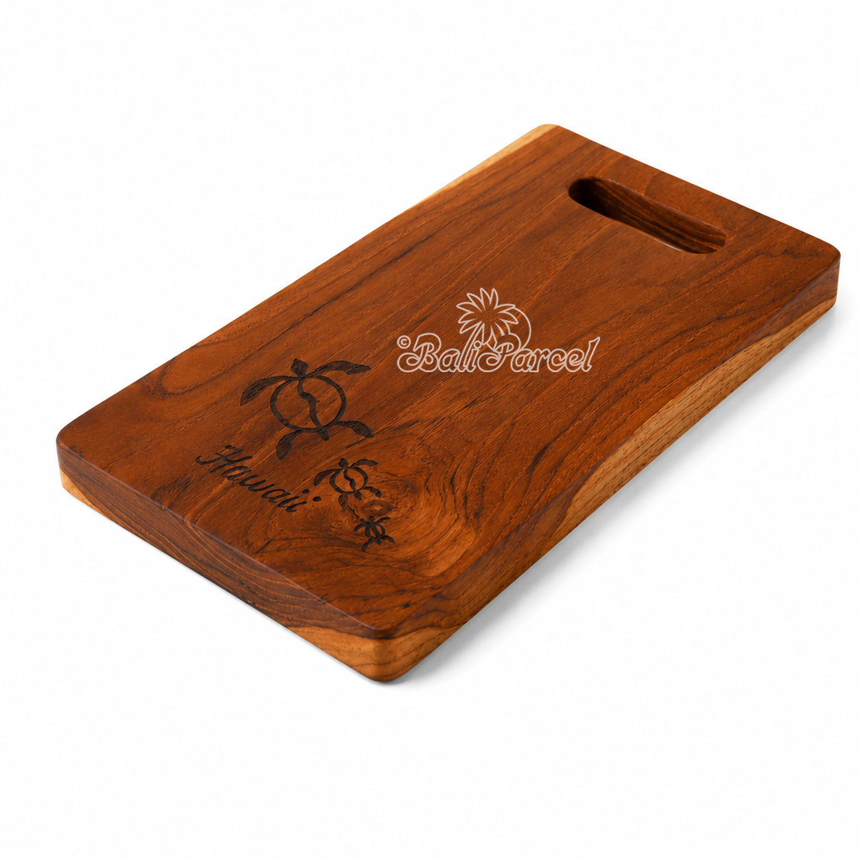 Wooden Cutting Board Hand Made From Teak Wood, Finishing With Olive Oil.