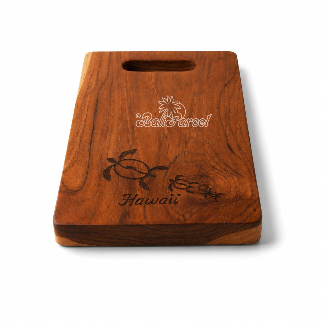 Wooden Cutting Board Hand Made From Teak Wood, Finishing With Olive Oil.