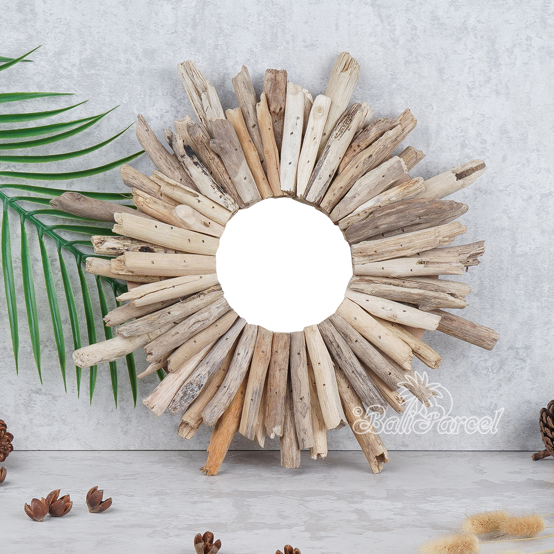 Driftwood Round Mirror.