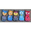 Wooden Cat Magnet With Painted,handmade From Albesia Wood