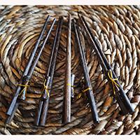 Wooden Chopsticks Set Of 5, Handmade From Coconut Wood