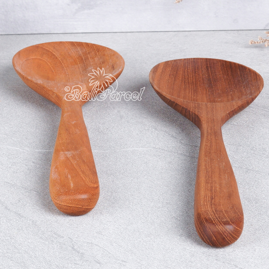Wooden Spoon, Hand Carved From Teak Wood Wood, Finishing With Olive Oil.