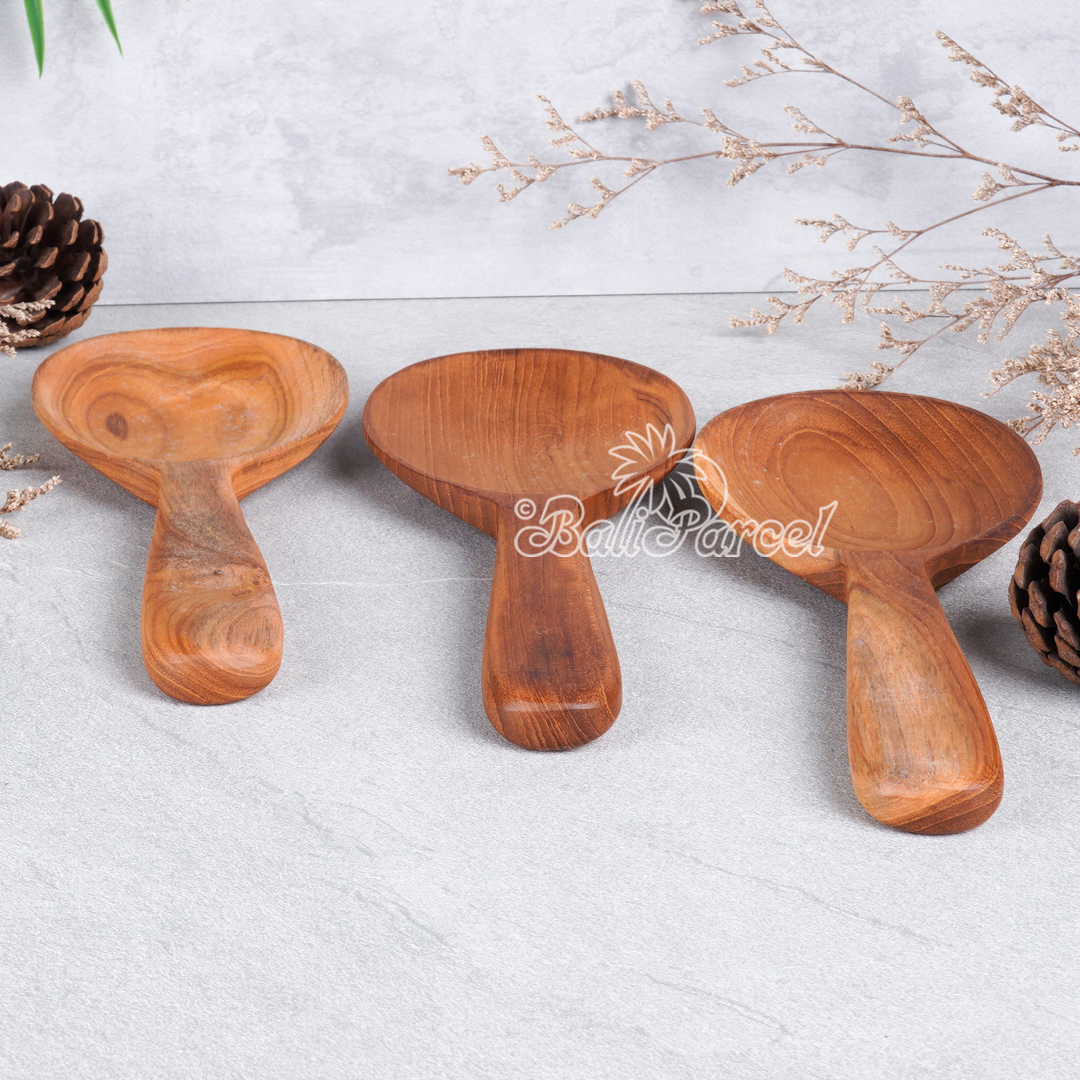 Wooden Spoon, Hand Carved From Teak Wood Wood, Finishing With Olive Oil.