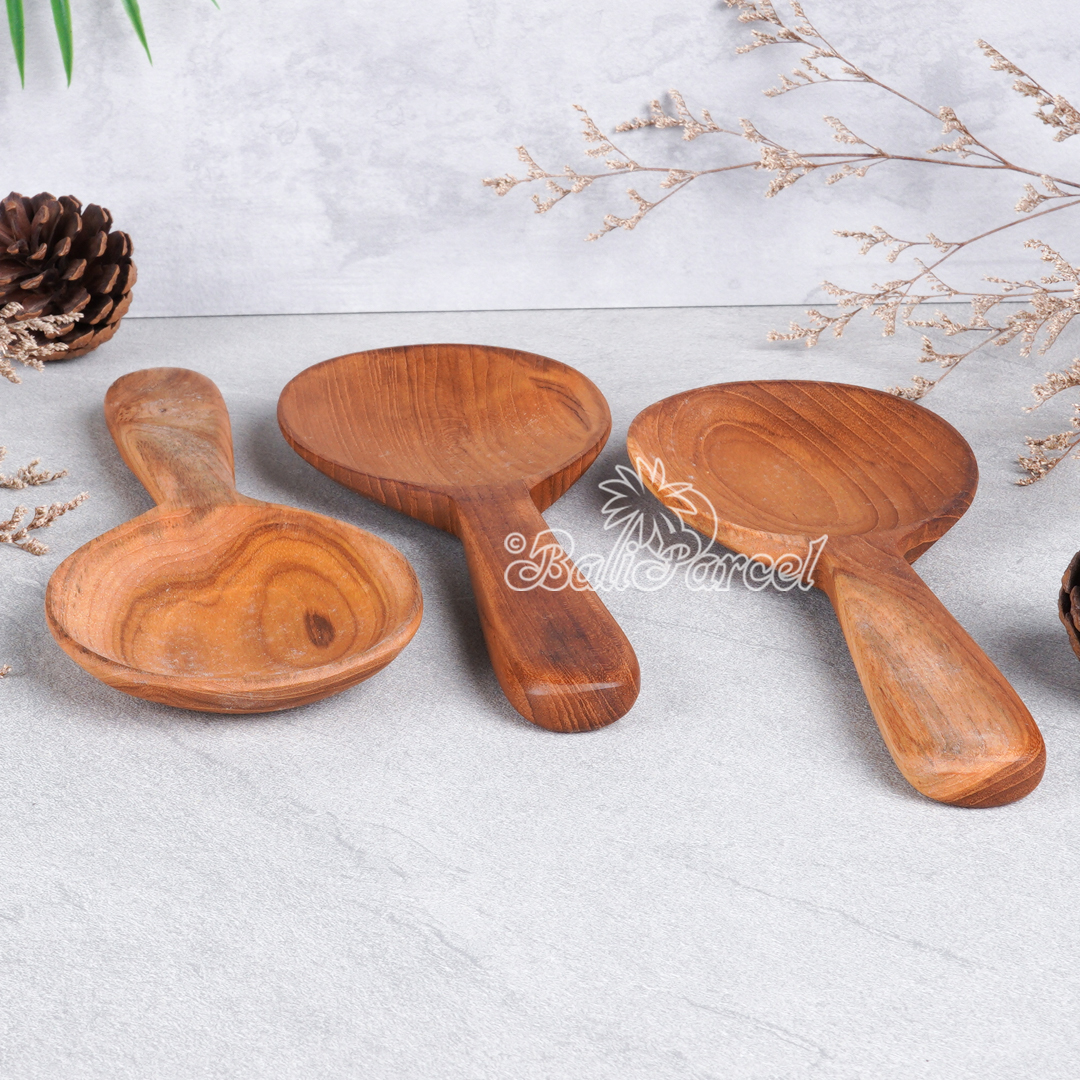Wooden Spoon, Hand Carved From Teak Wood Wood, Finishing With Olive Oil.