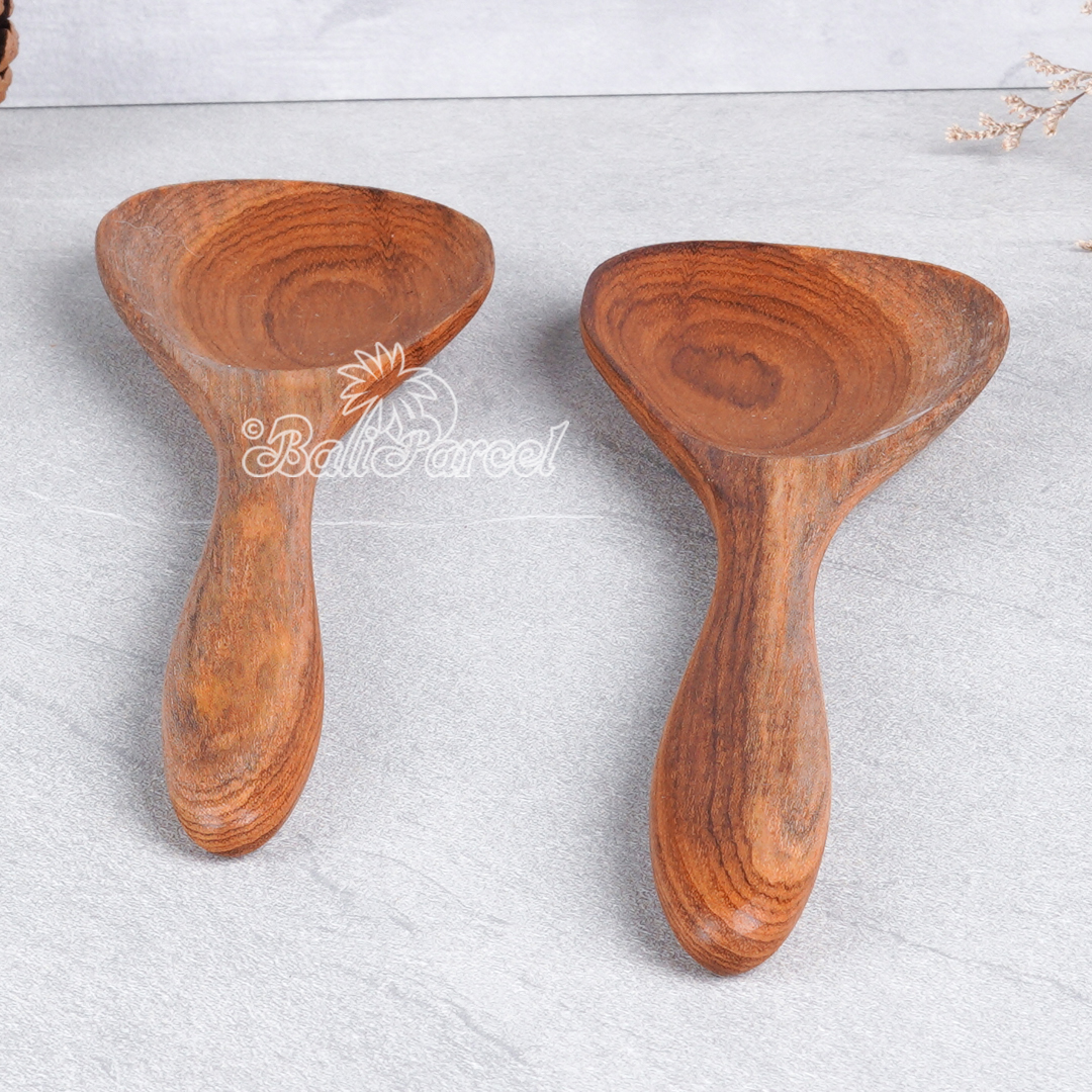 Wooden Spoon, Hand Carved From Teak Wood Wood, Finishing With Olive Oil.