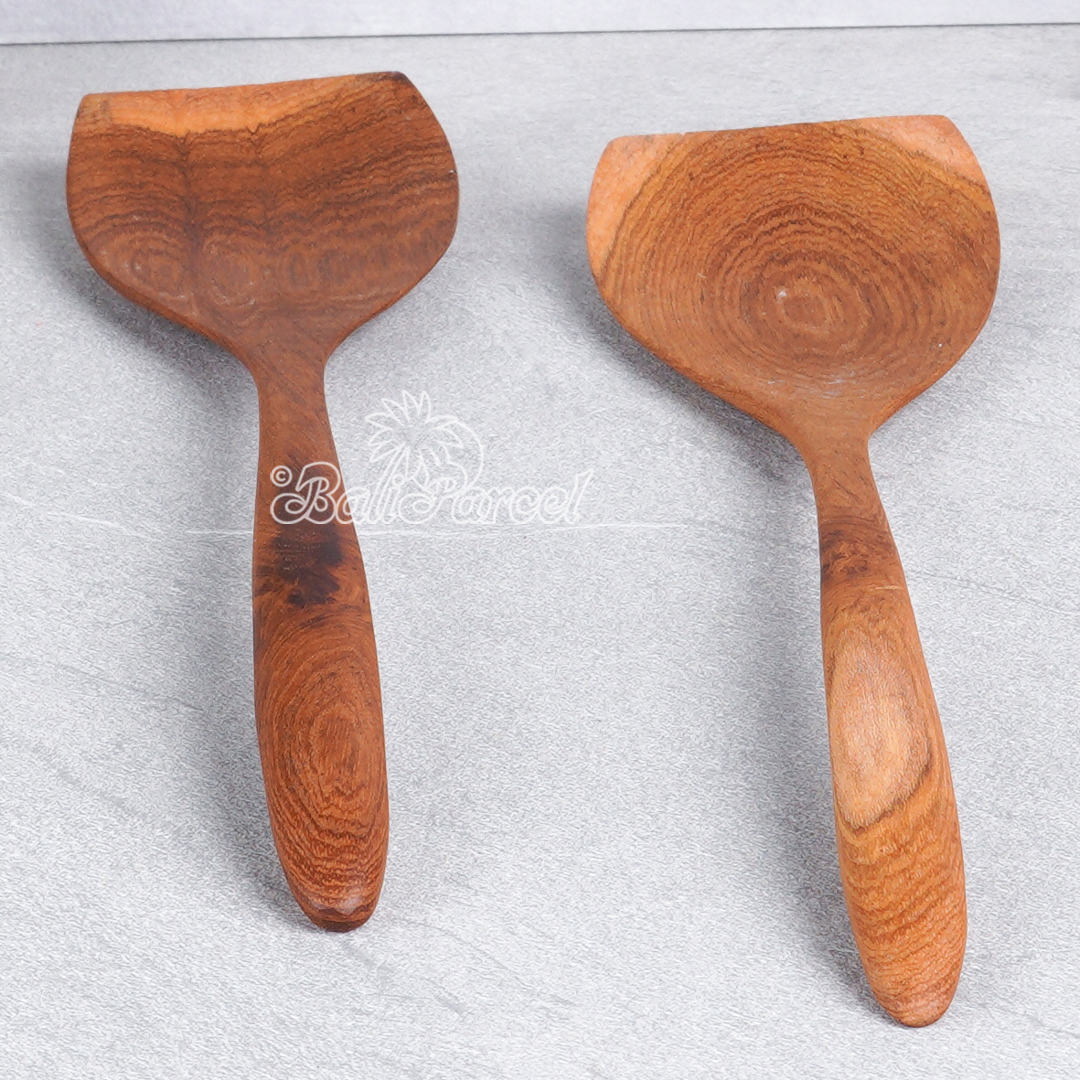 Wooden Spoon, Hand Carved From Teak Wood Wood, Finishing With Olive Oil.