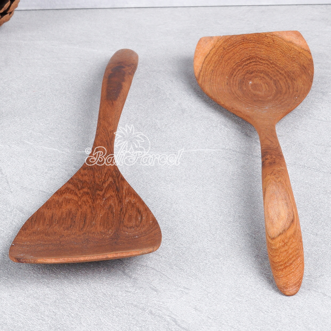 Wooden Spoon, Hand Carved From Teak Wood Wood, Finishing With Olive Oil.
