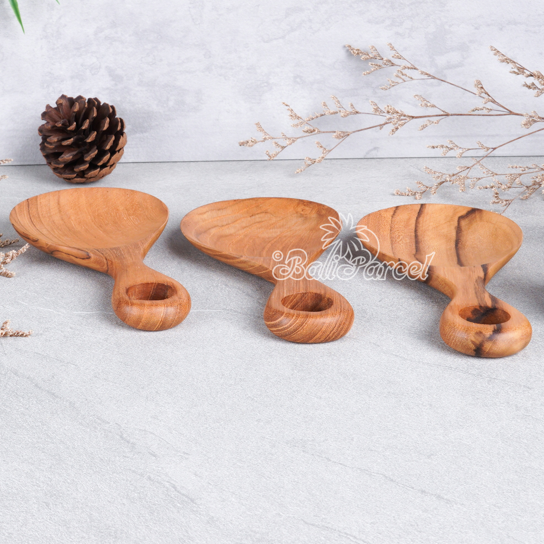 Wooden Spoon, Hand Carved From Teak Wood Wood, Finishing With Olive Oil.