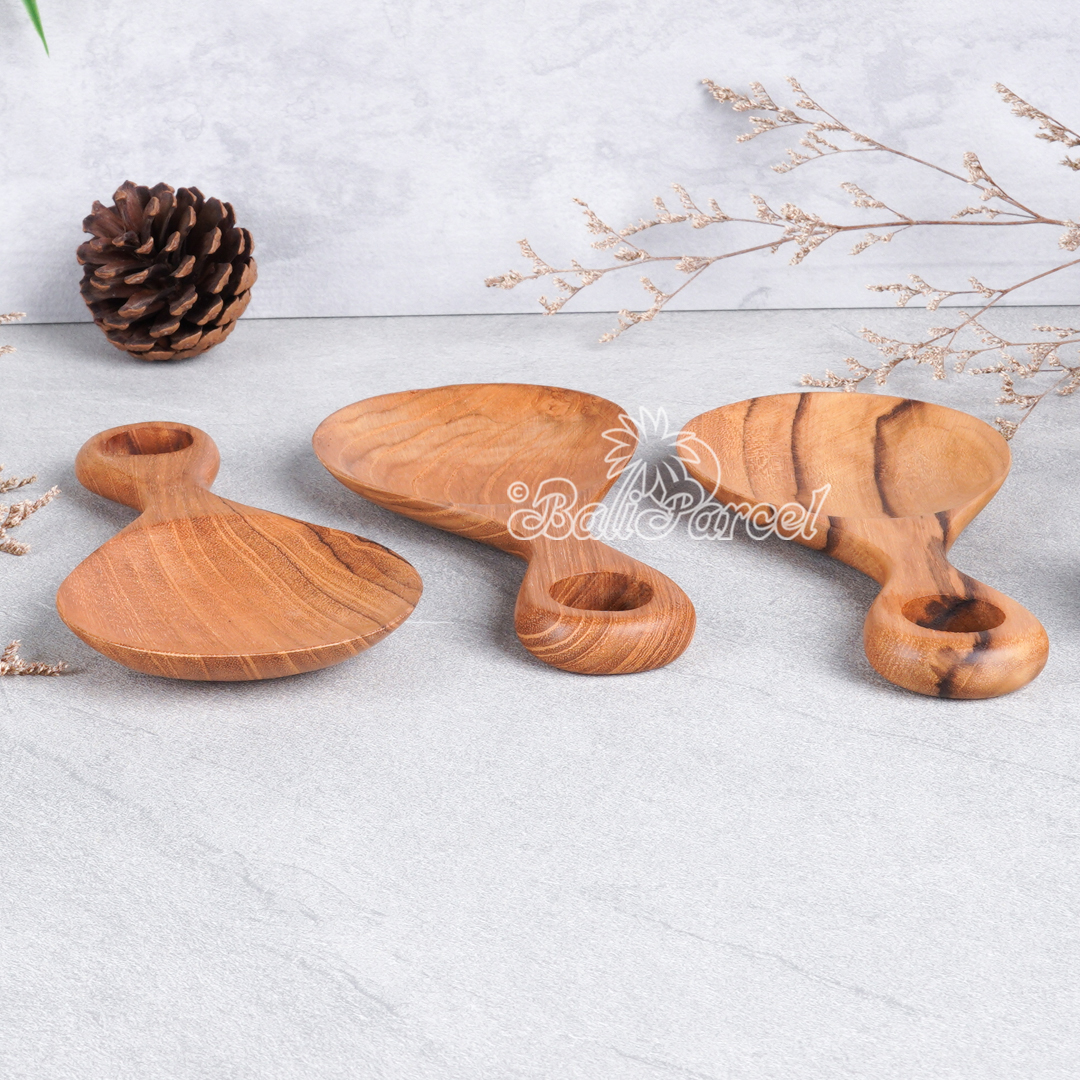 Wooden Spoon, Hand Carved From Teak Wood Wood, Finishing With Olive Oil.