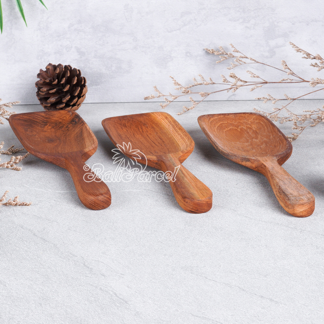Wooden Spoon, Hand Carved From Teak Wood Wood, Finishing With Olive Oil.