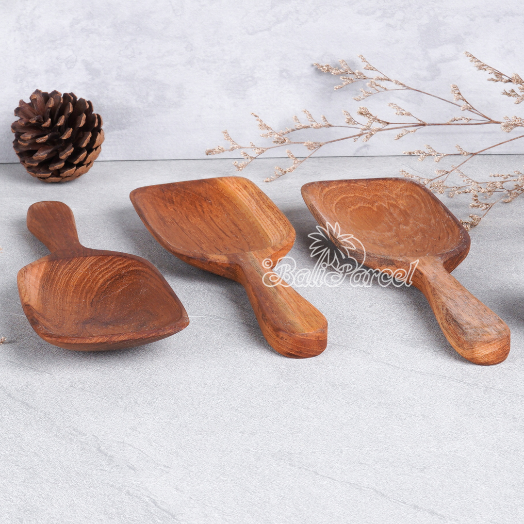 Wooden Spoon, Hand Carved From Teak Wood Wood, Finishing With Olive Oil.