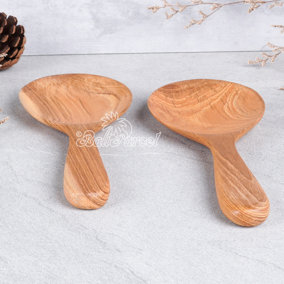 Wooden Spoon, Hand Carved From Teak Wood Wood, Finishing With Olive Oil.