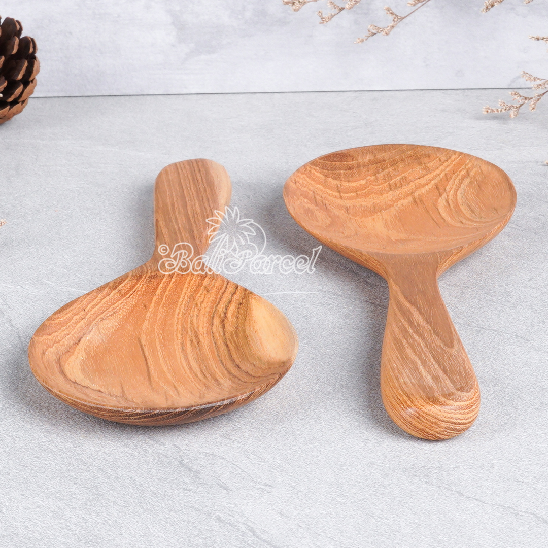 Wooden Spoon, Hand Carved From Teak Wood Wood, Finishing With Olive Oil.