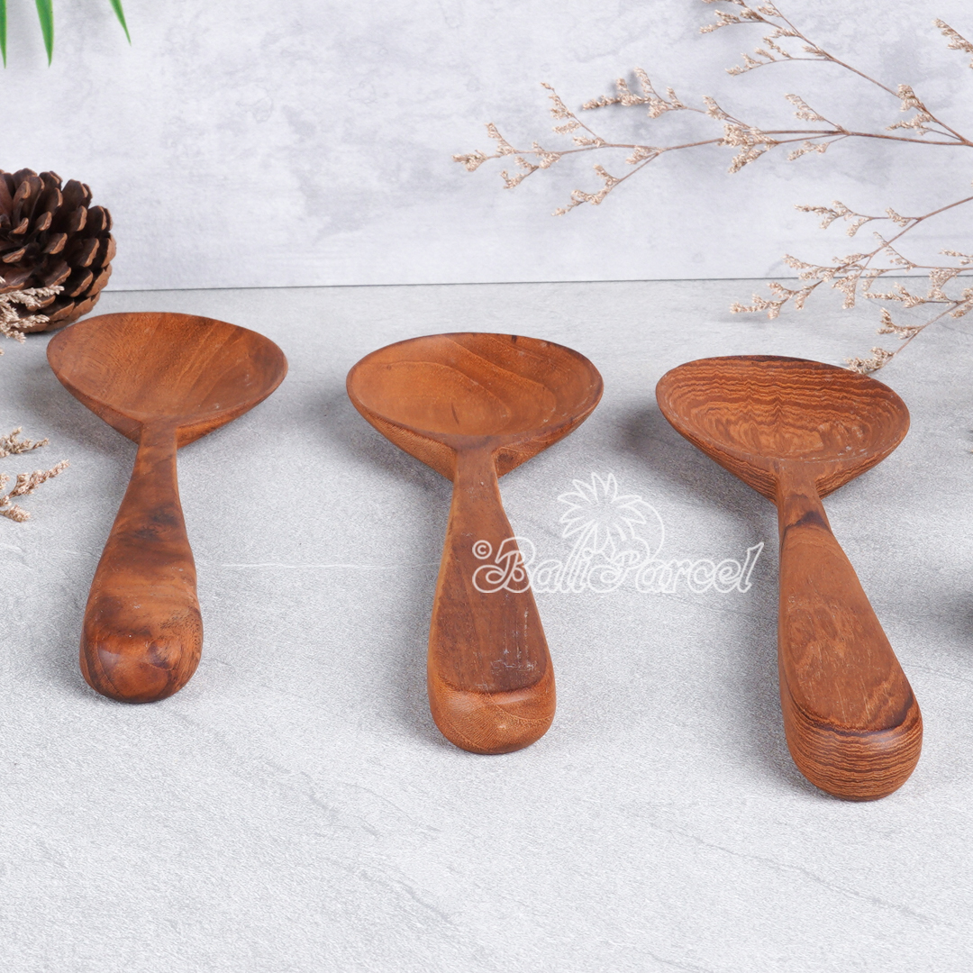Wooden Spoon, Hand Carved From Teak Wood Wood, Finishing With Olive Oil.