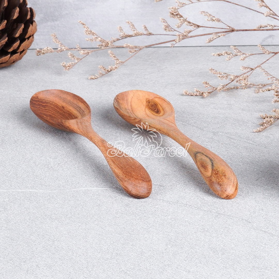 Wooden Spoon, Hand Carved From Teak Wood Wood, Finishing With Olive Oil.
