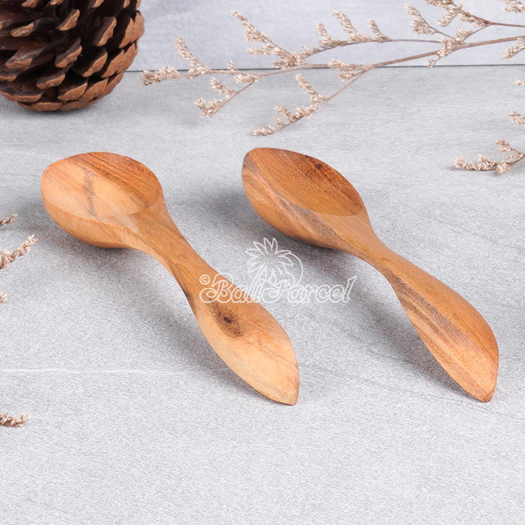Wooden Spoon, Hand Carved From Teak Wood Wood, Finishing With Olive Oil.