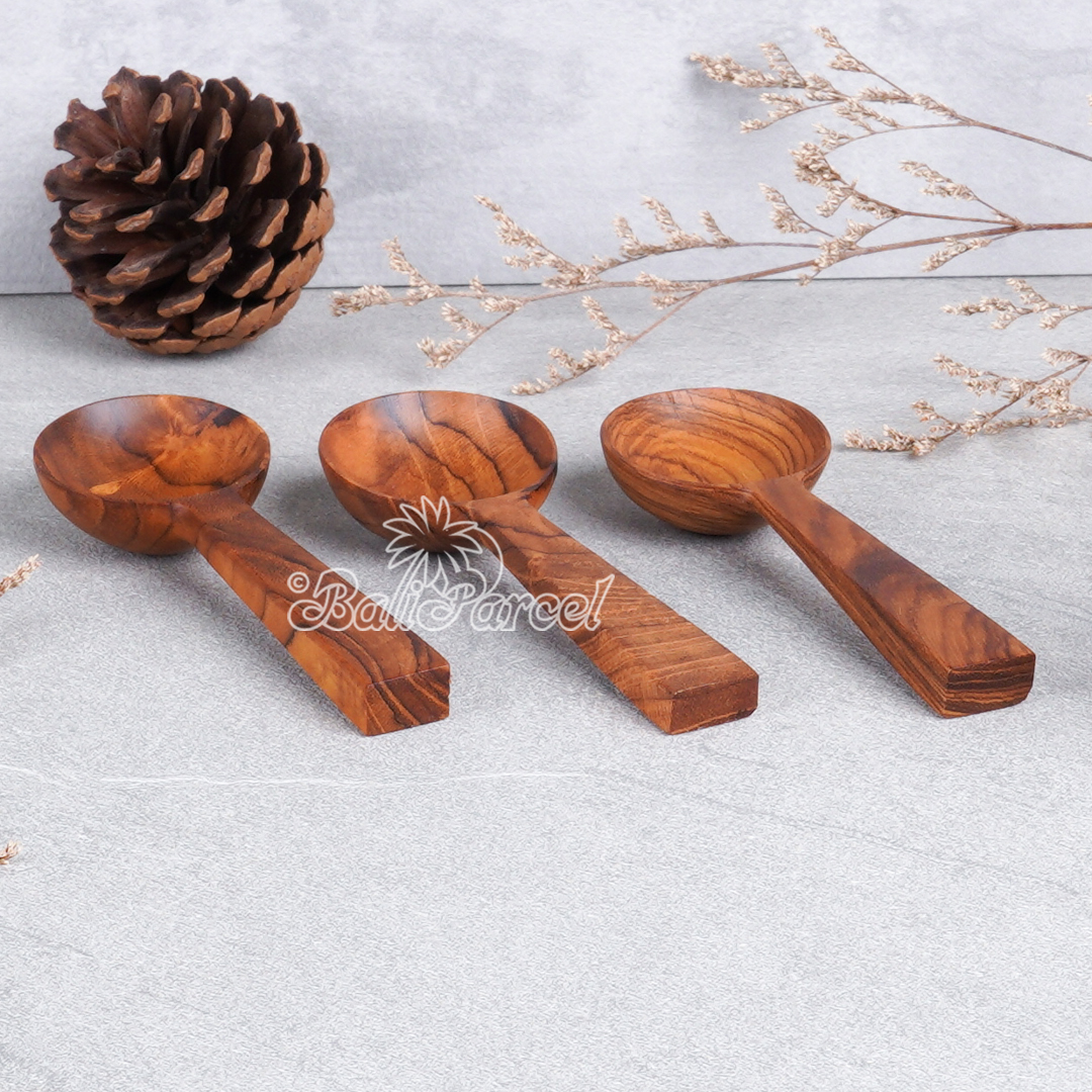 Wooden Spoon, Hand Carved From Teak Wood Wood, Finishing With Olive Oil.