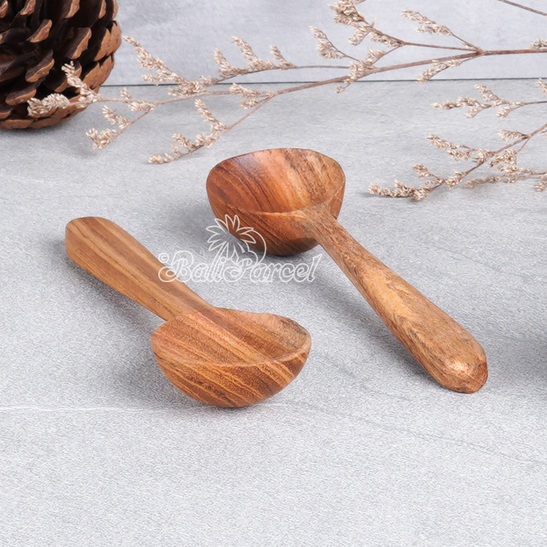 Wooden Spoon, Hand Carved From Teak Wood Wood, Finishing With Olive Oil.