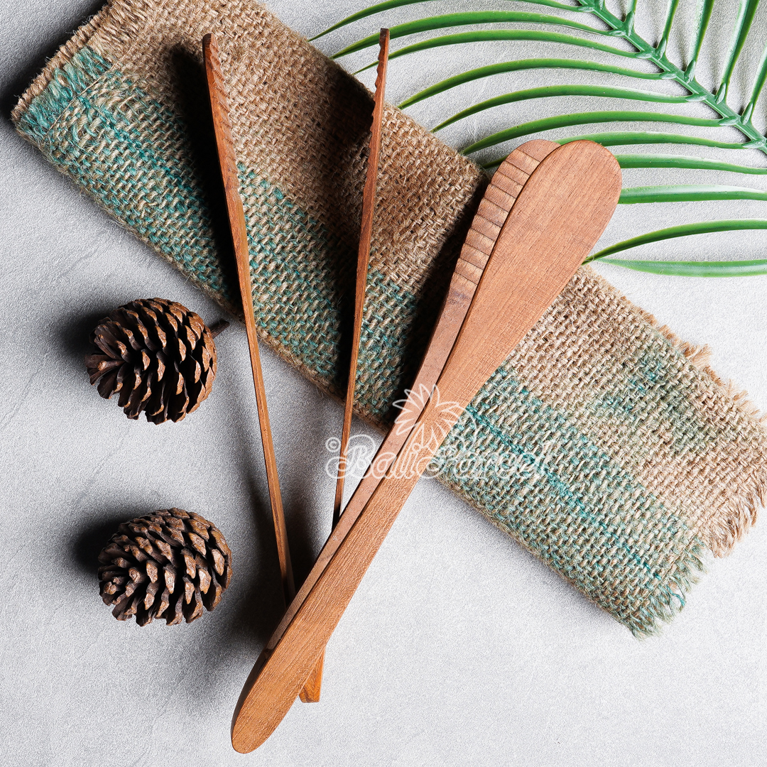 Wooden Bread Spoon, Hand Carved From Teak Wood Wood, Finishing With Olive Oil