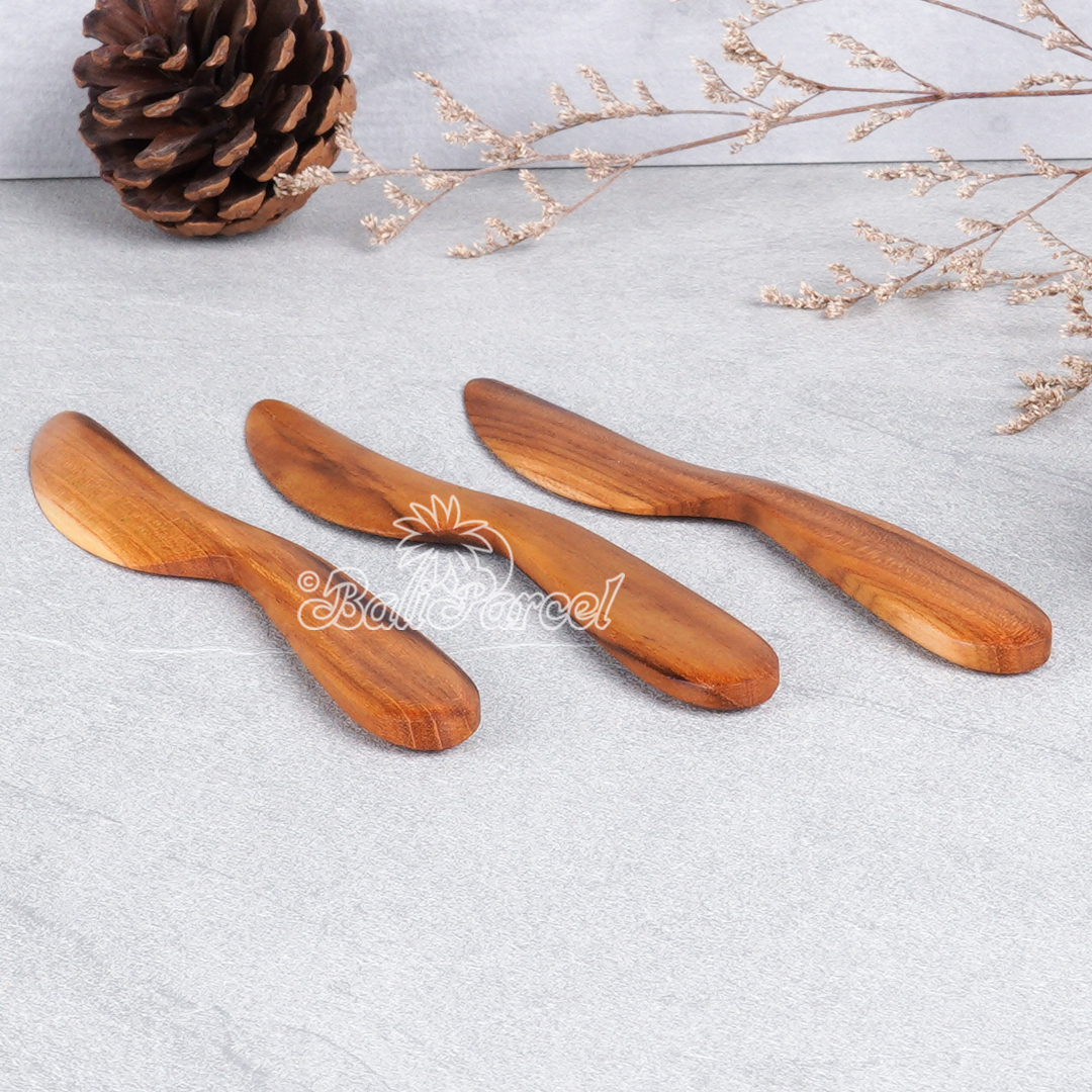 Wooden Knife, Hand Carved From Teak Wood, Finishing With Olive Oil.