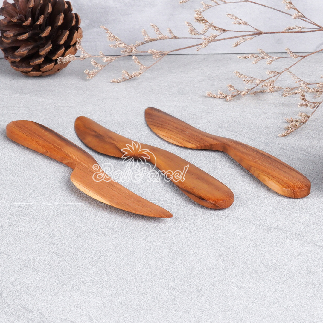Wooden Knife, Hand Carved From Teak Wood, Finishing With Olive Oil.