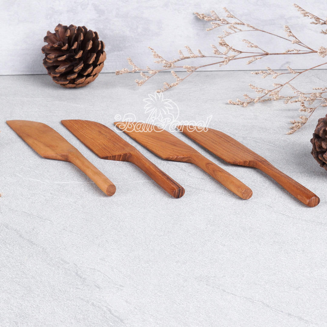 Wooden Knife, Hand Carved From Teak Wood, Finishing With Olive Oil.