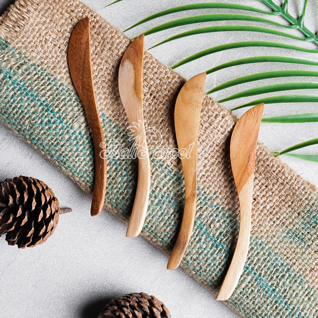 Wooden Knife, Hand Carved From Teak Wood, Finishing With Olive Oil.