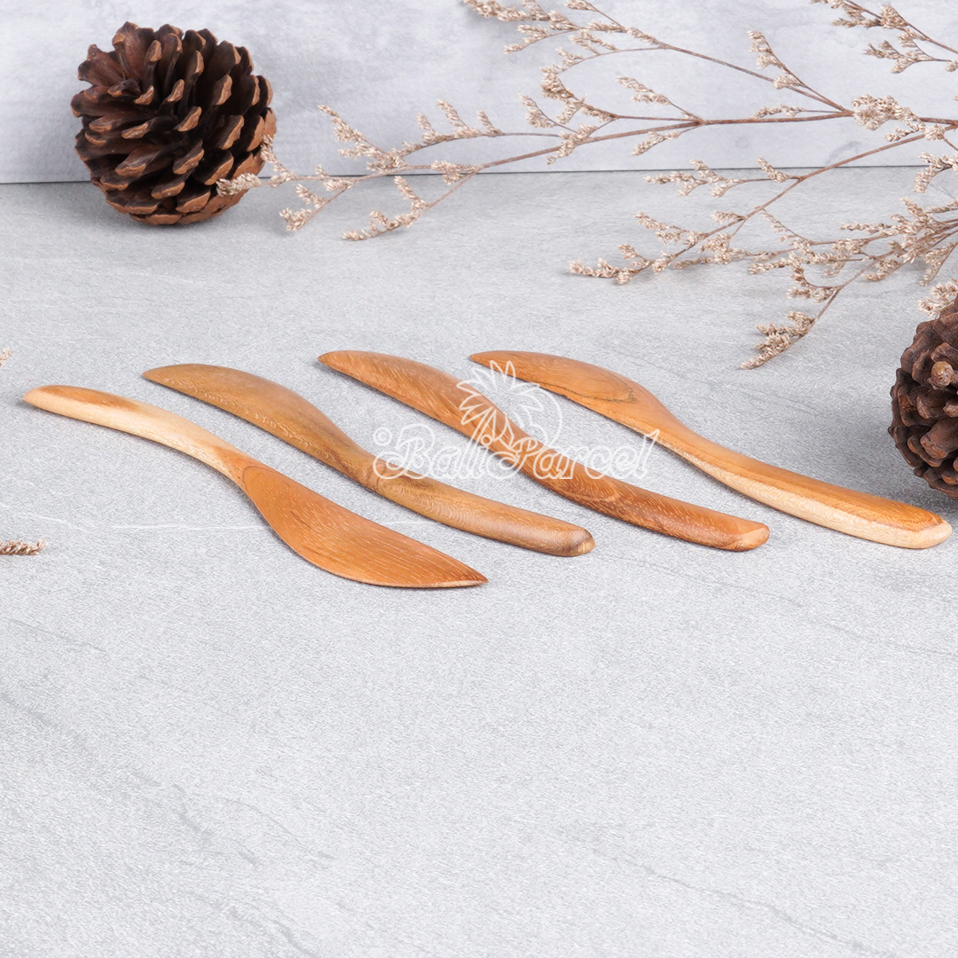 Wooden Knife, Hand Carved From Teak Wood, Finishing With Olive Oil.