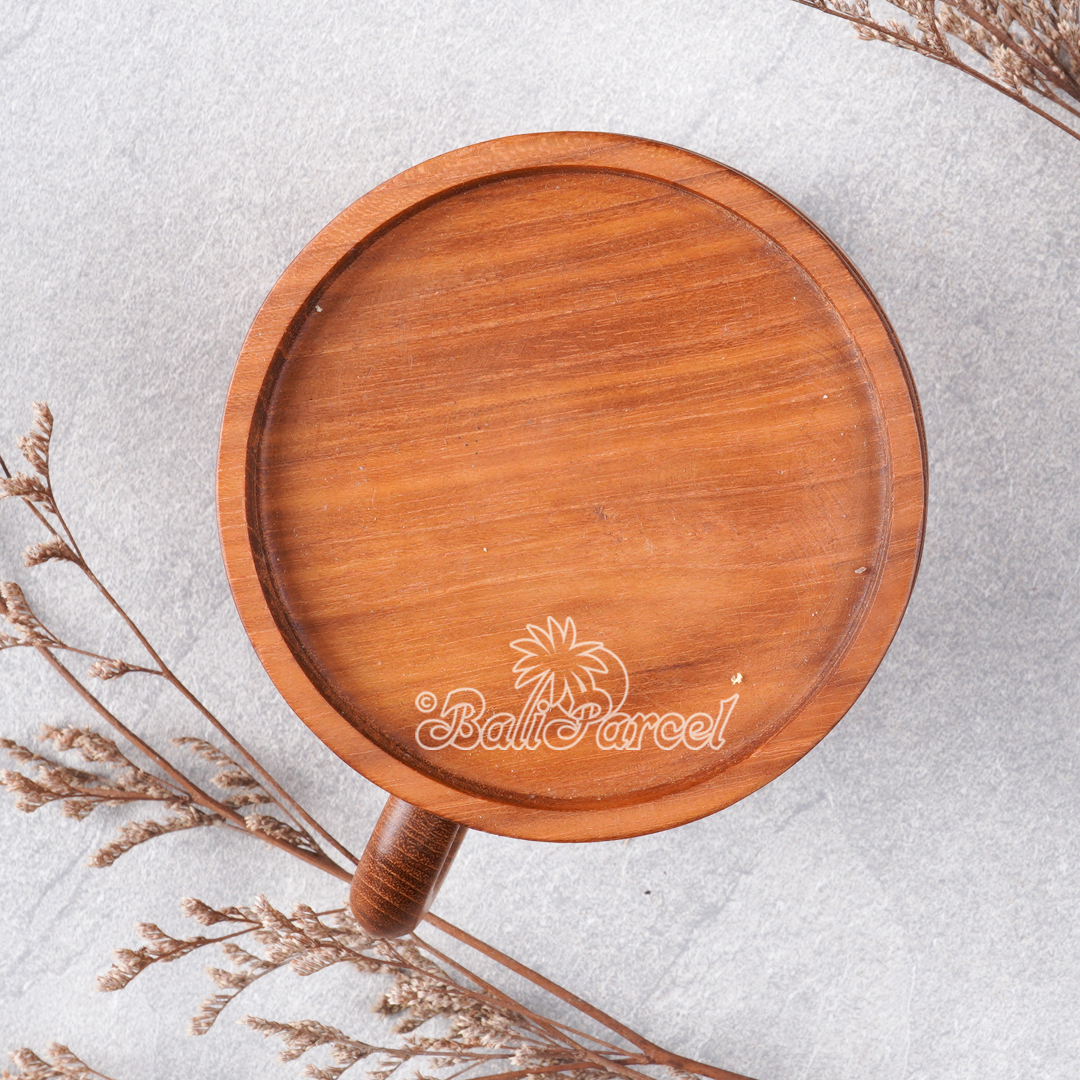Wooden Glas, Hand Carved From Teak Wood, Finishing With Olive Oil.