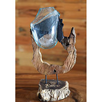 Blown Glass Bowl On Driftwood Base