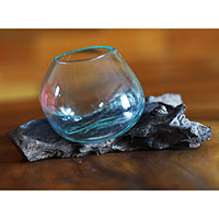 Blown Glass Bowl On Driftwood Base