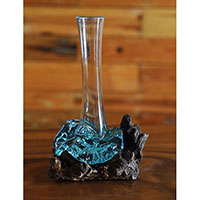 Blown Glass Vase On Driftwood Base