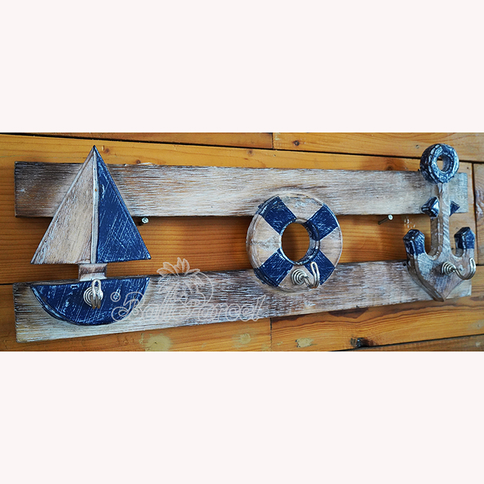Handpainted Hanger From Albesia Wood
