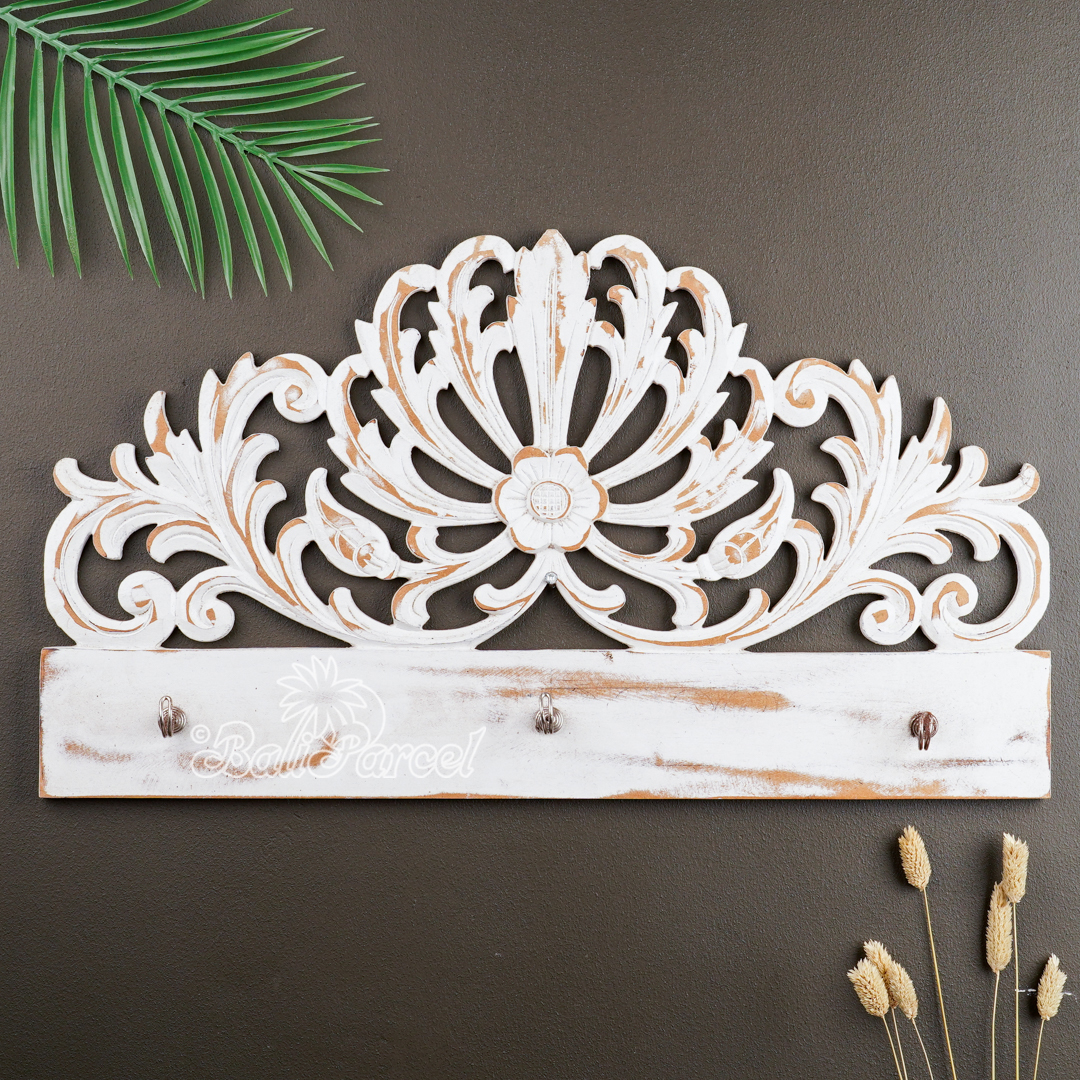 Handpainted Hanger, Hand Made From Plywood, With White Wash Color