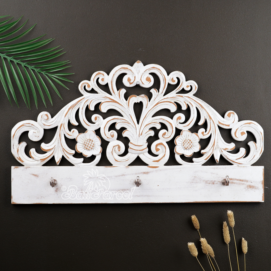 Handpainted Hanger, Hand Made From Plywood, With White Wash Color
