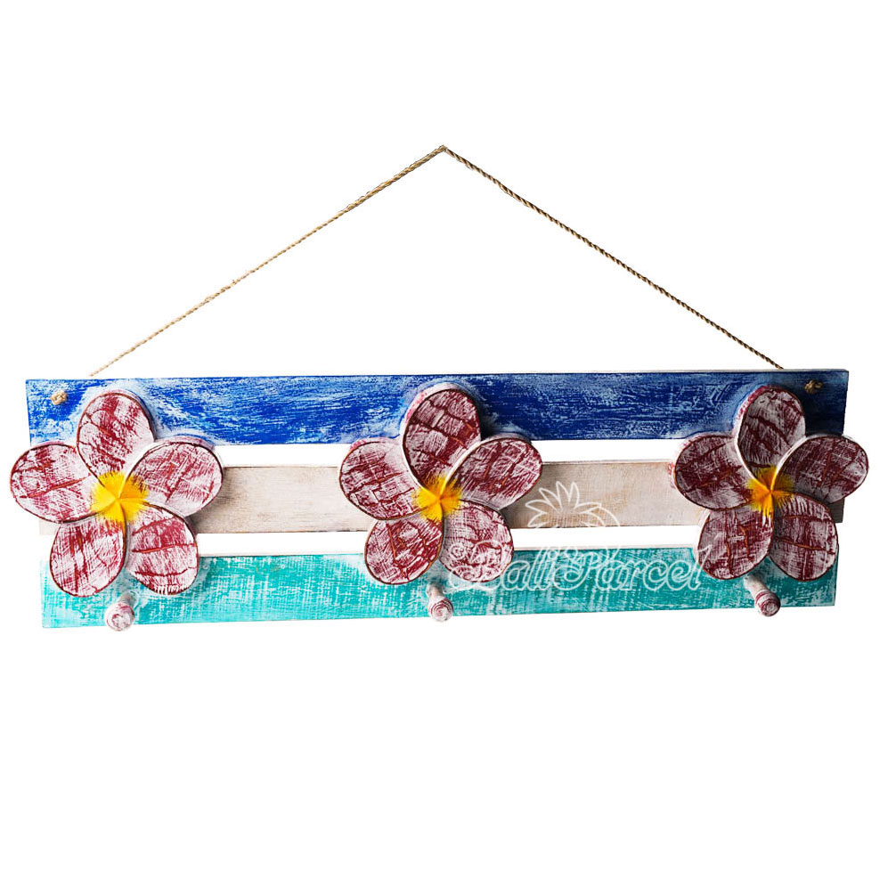 Wooden Wall Hanging Hanger, Handmade From Albesia Wood