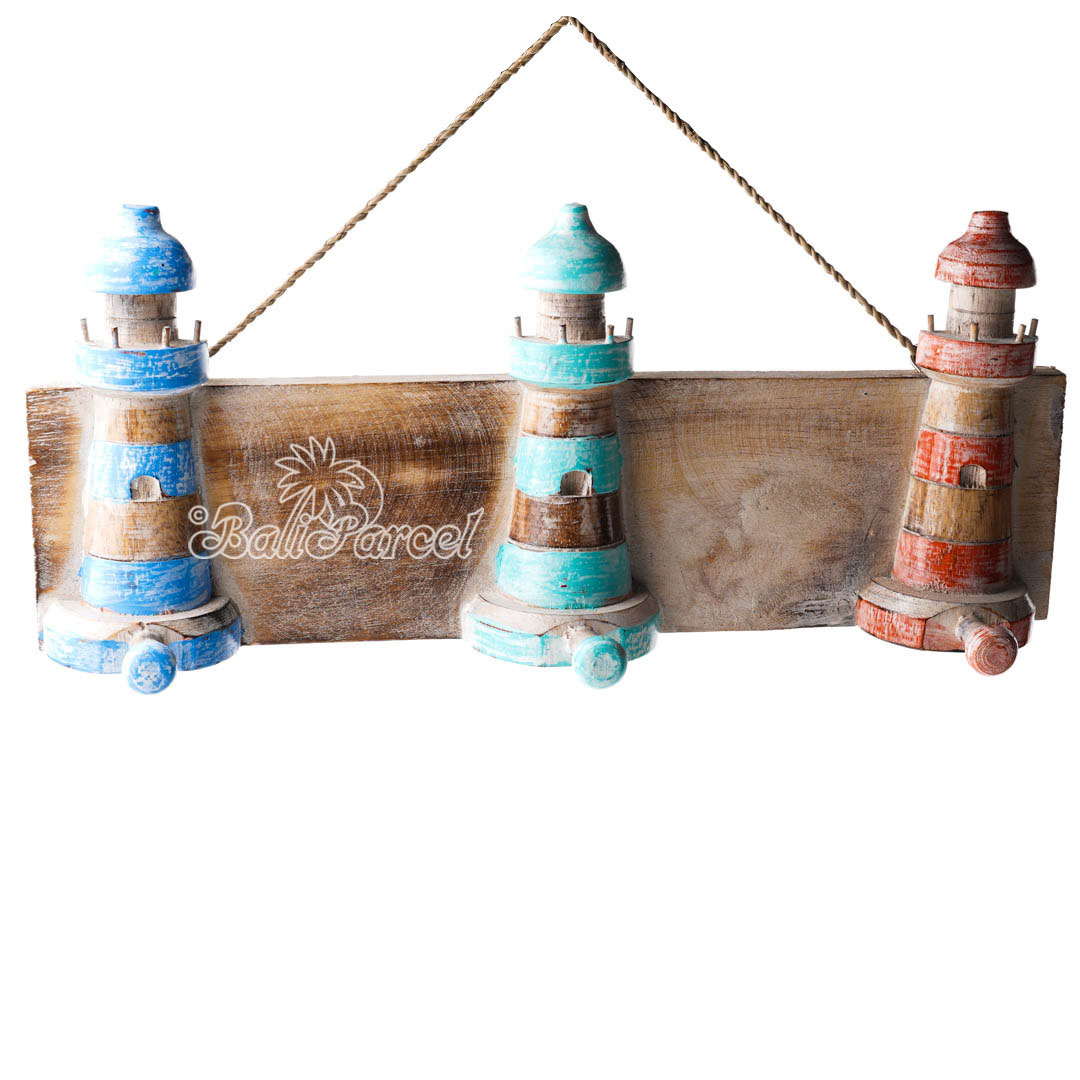 Wooden Wall Hanging Hanger, Handmade From Albesia Wood