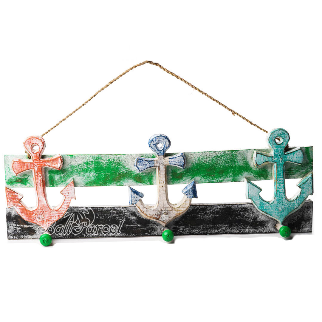 Wooden Wall Hanging Hanger, Handmade From Albesia Wood